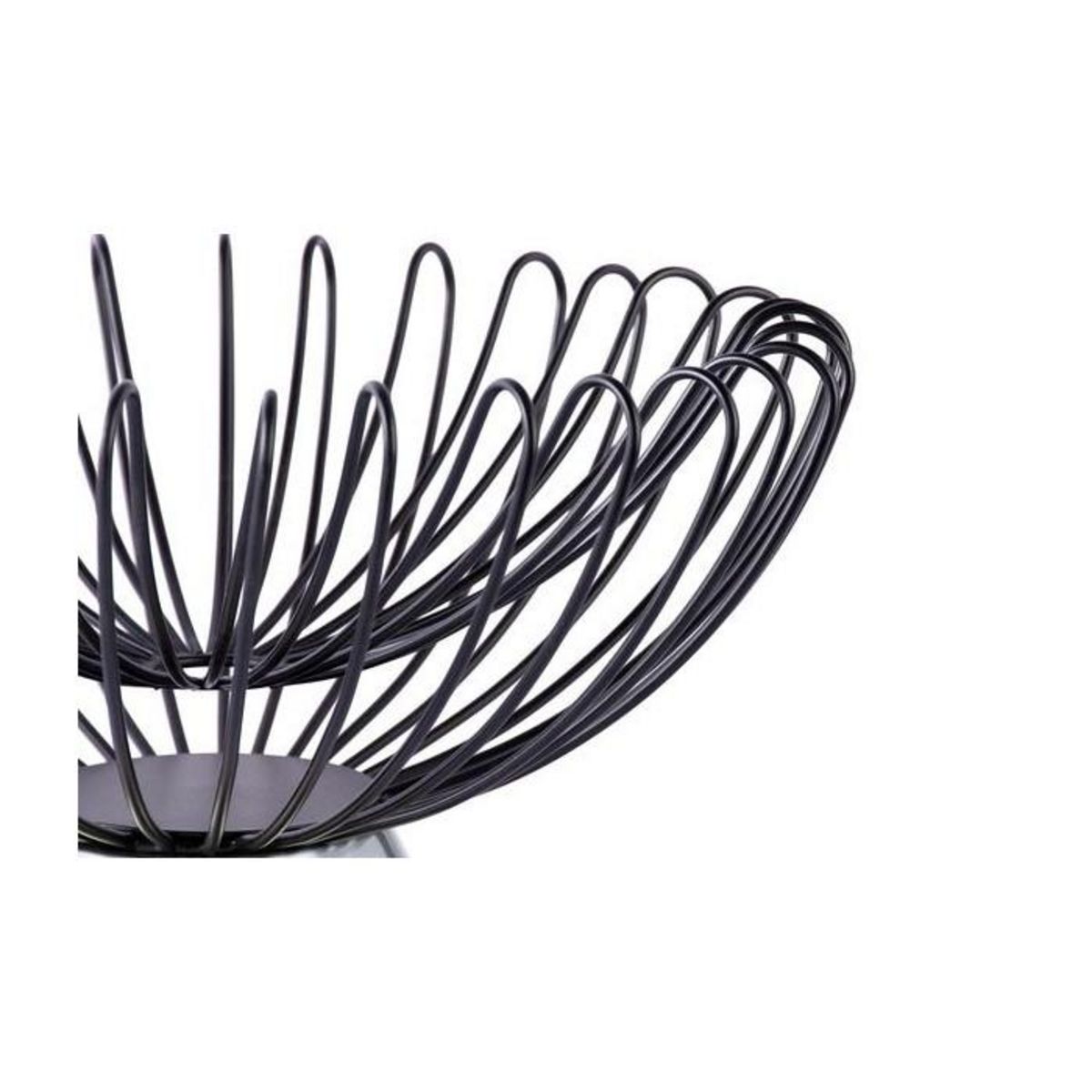 Paris Prix Corbeille à Fruits Déco  Malibu  37cm Noir & Argent