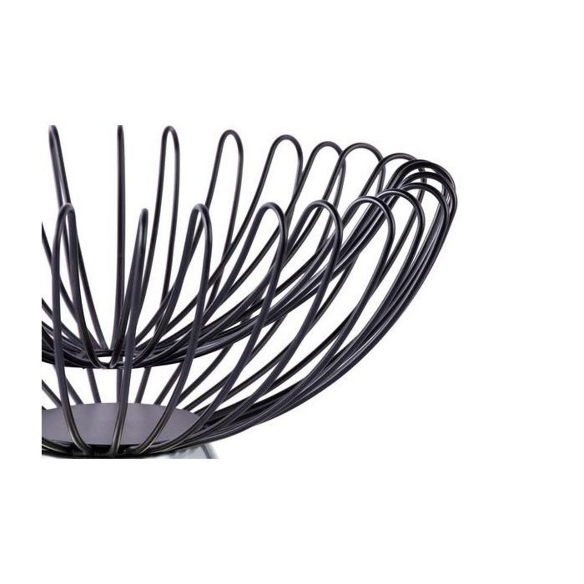 Paris Prix Corbeille à Fruits Déco  Malibu  37cm Noir & Argent