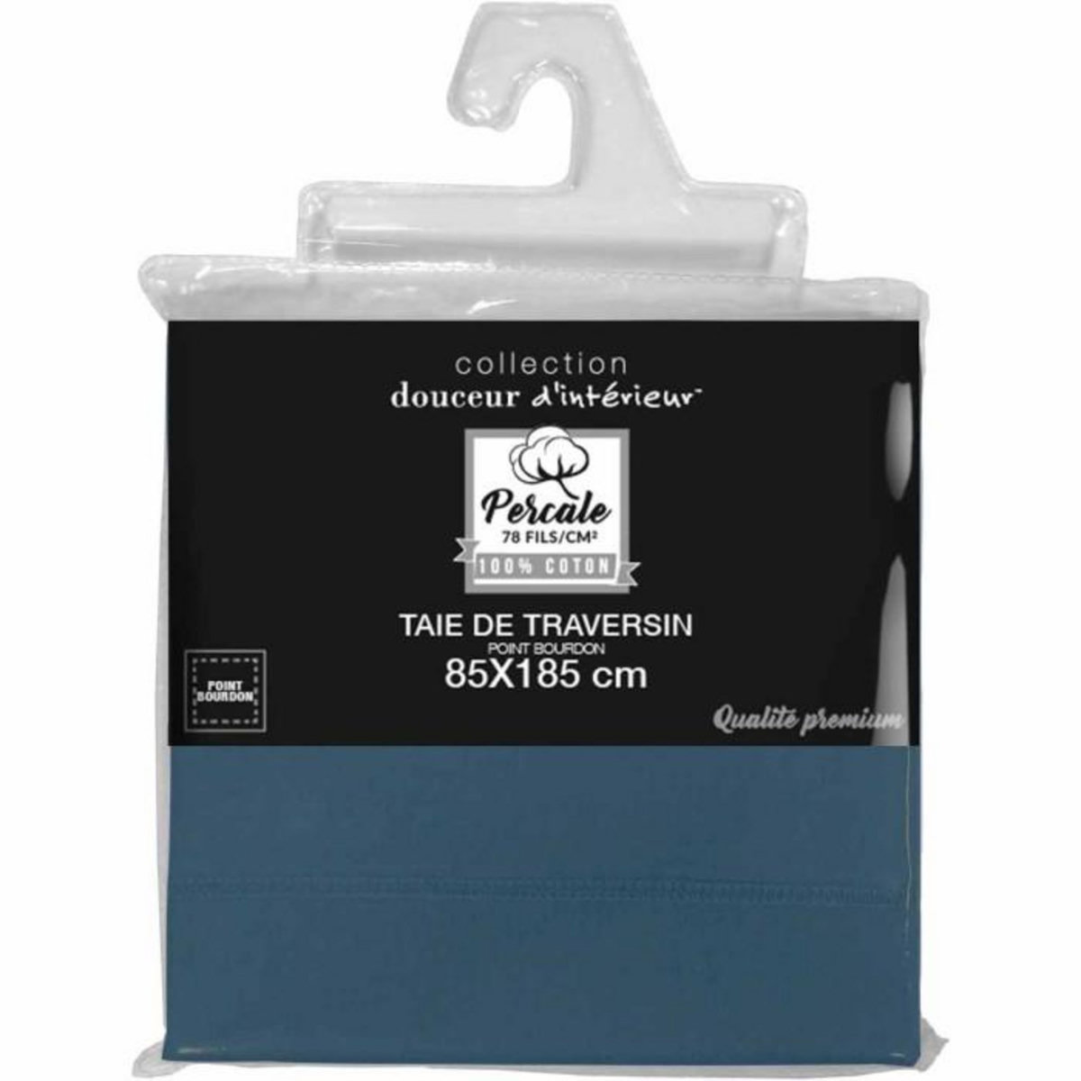 Paris Prix Taie de Traversin  Percaline  85x185cm Bleu