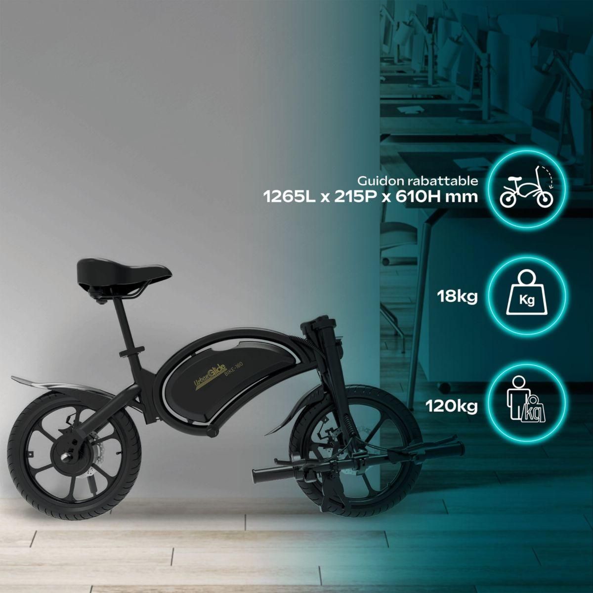 URBANGLIDE Draisienne électrique Bike 160 Noir