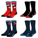 FREEGUN Lot de 4 paires de chaussettes homme La Vache Qui Rit. Coloris disponibles : Rouge
