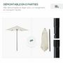 Voir la diapositive 4 : OUTSUNNY Parasol droit de jardin balcon terrasse grande taille toile polyester 160 g/m² Ø 1,96 x 2H m mât alu beige