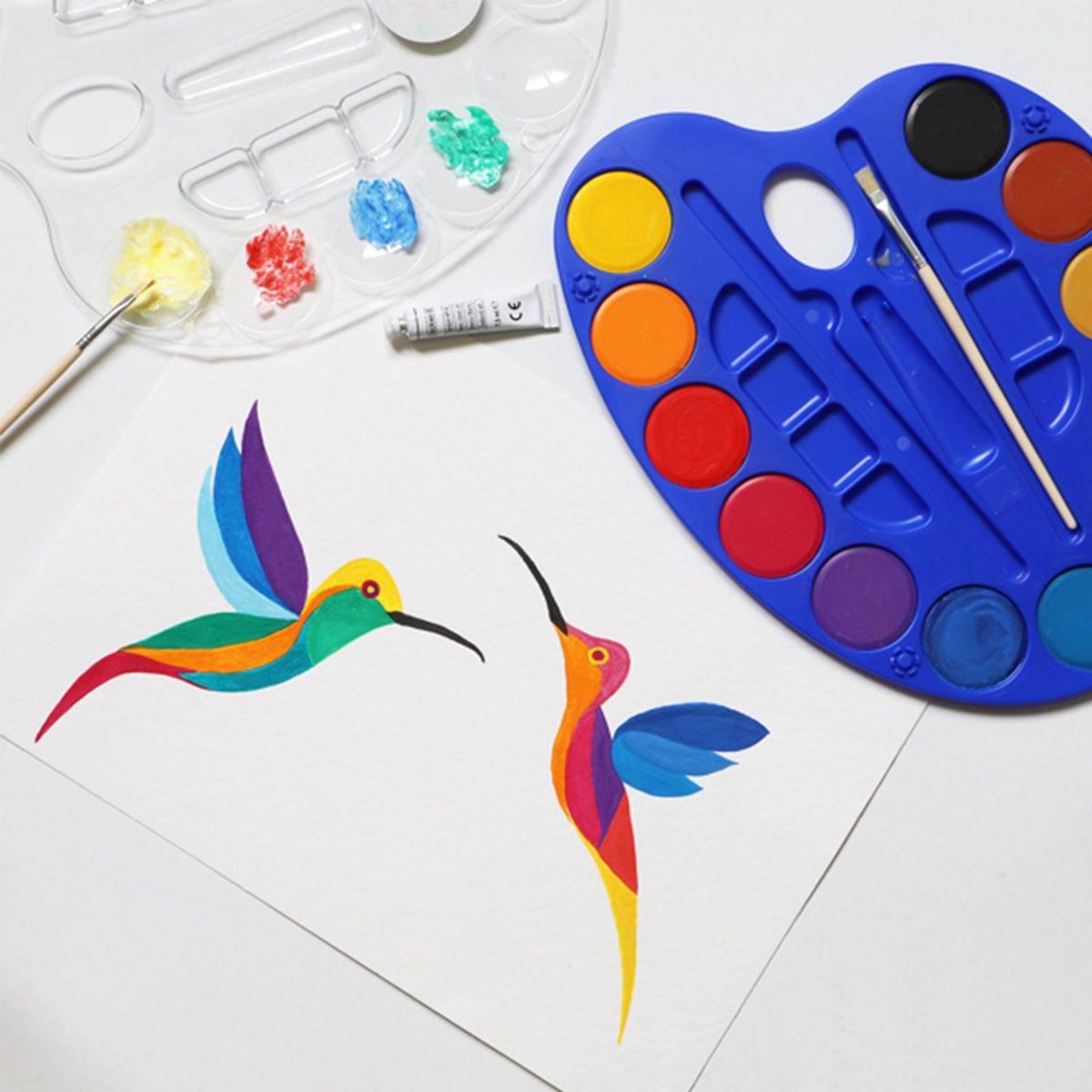 PRIMO Grande palette d'aquarelle 12 couleurs Ø 44 mm