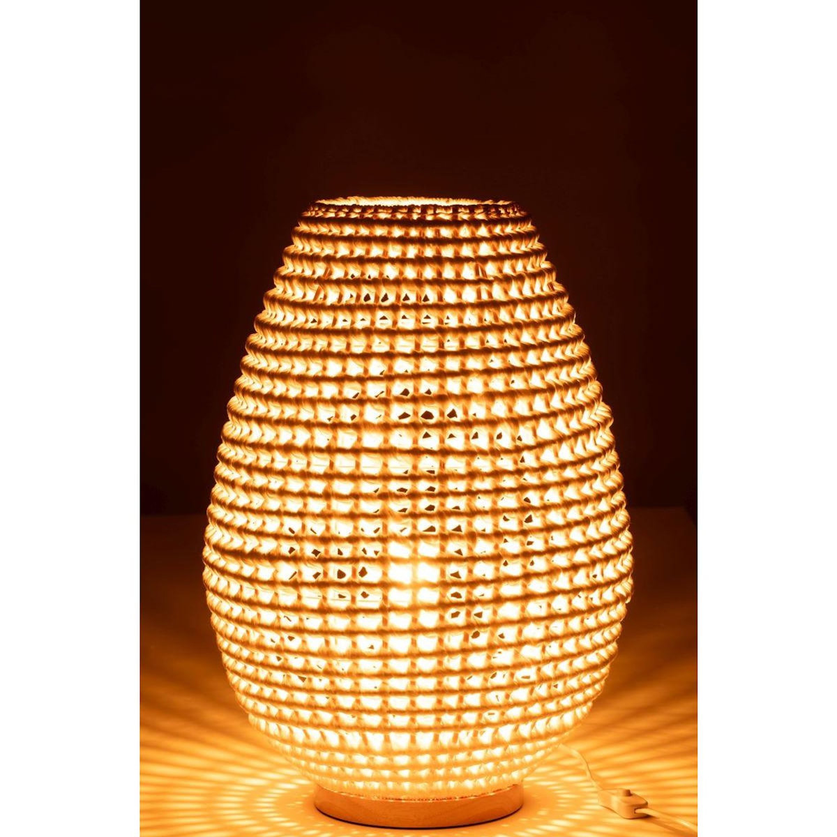 Paris Prix Lampe à Poser en Métal  Torsade  54cm Blanc