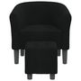 Voir la diapositive 3 : VIDAXL Chaise cabriolet avec repose-pied noir tissu