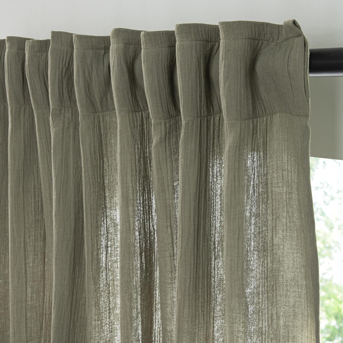 FUTURE HOME Rideau uni en gaze de coton pattes cachées à l'unité 140x260cm