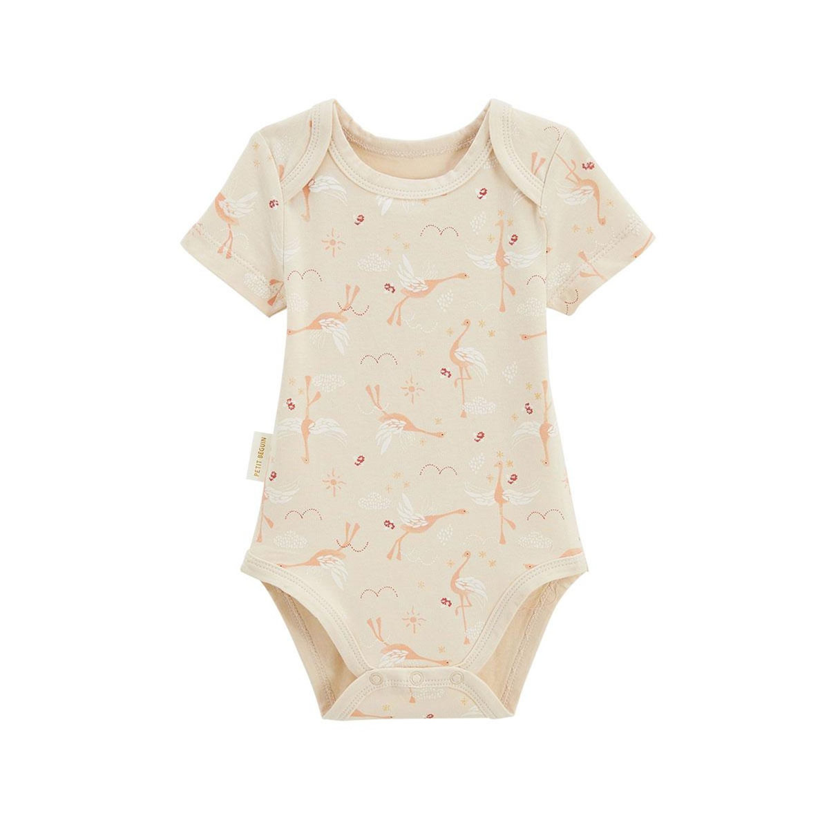 Petit Béguin Lot de 2 bodies bébé manches courtes Poésie d'été