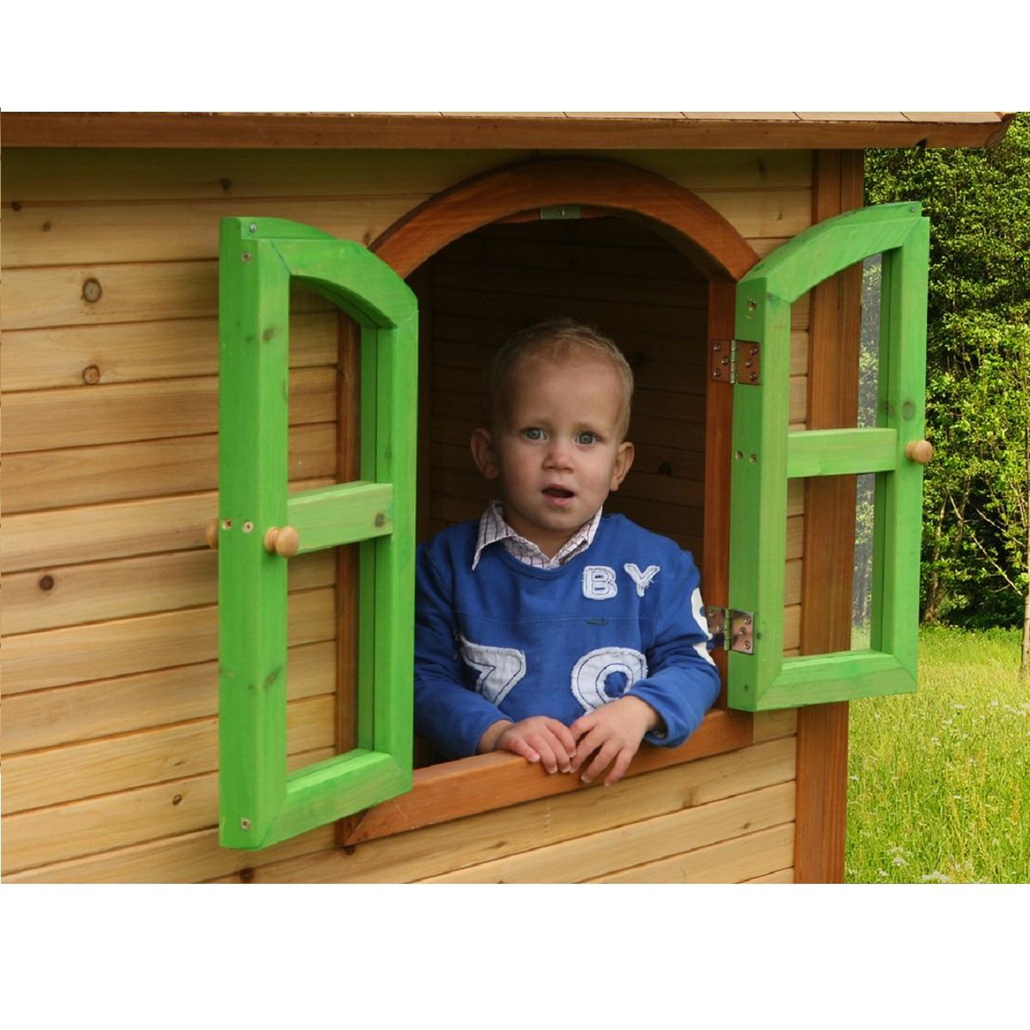 Voir la diapositive 4 : PRAGMA Cabane pour enfant - Bois - H1.8m- Milan  