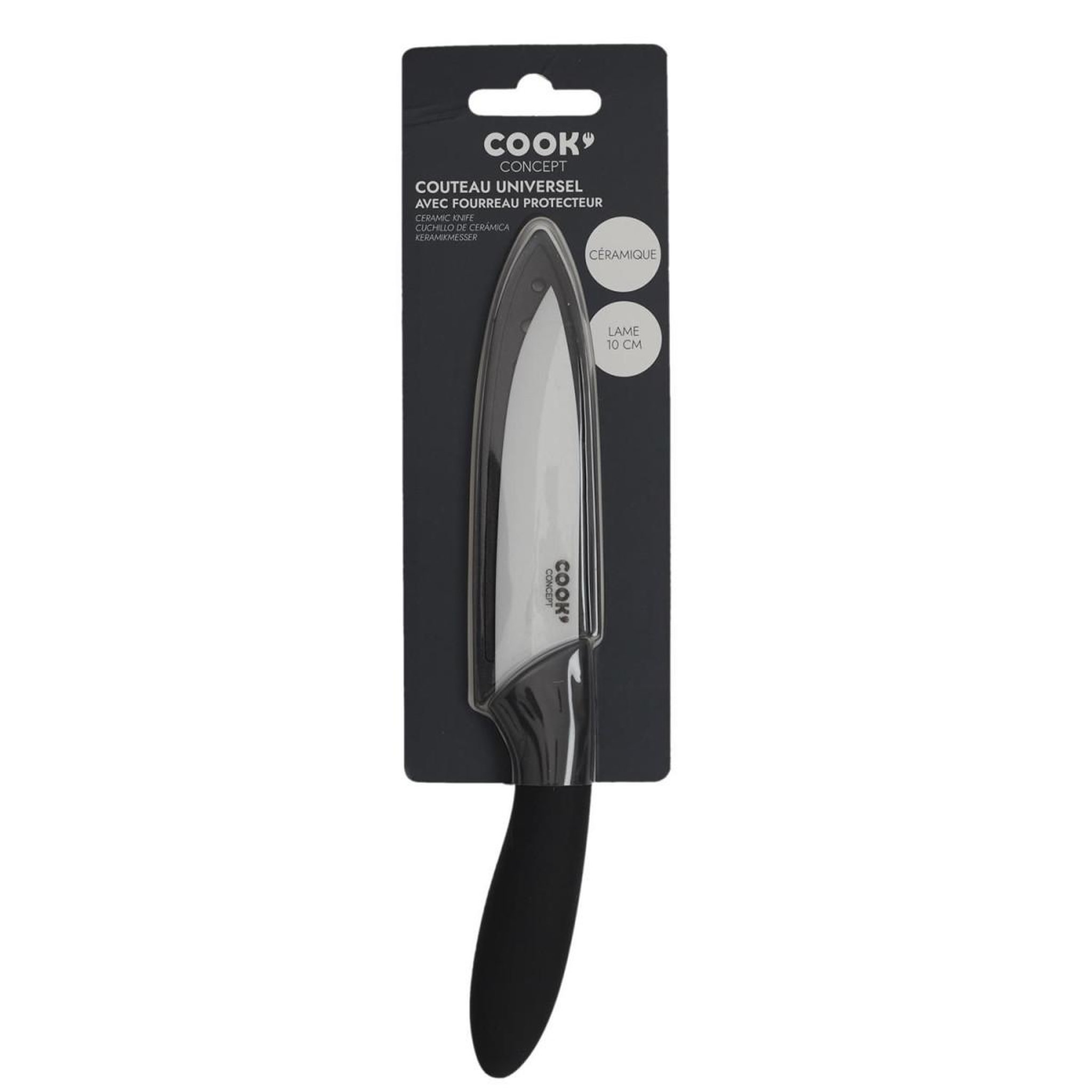 Voir la diapositive 3 : COOK CONCEPT Couteau en céramique & etui  cario  19cm noir