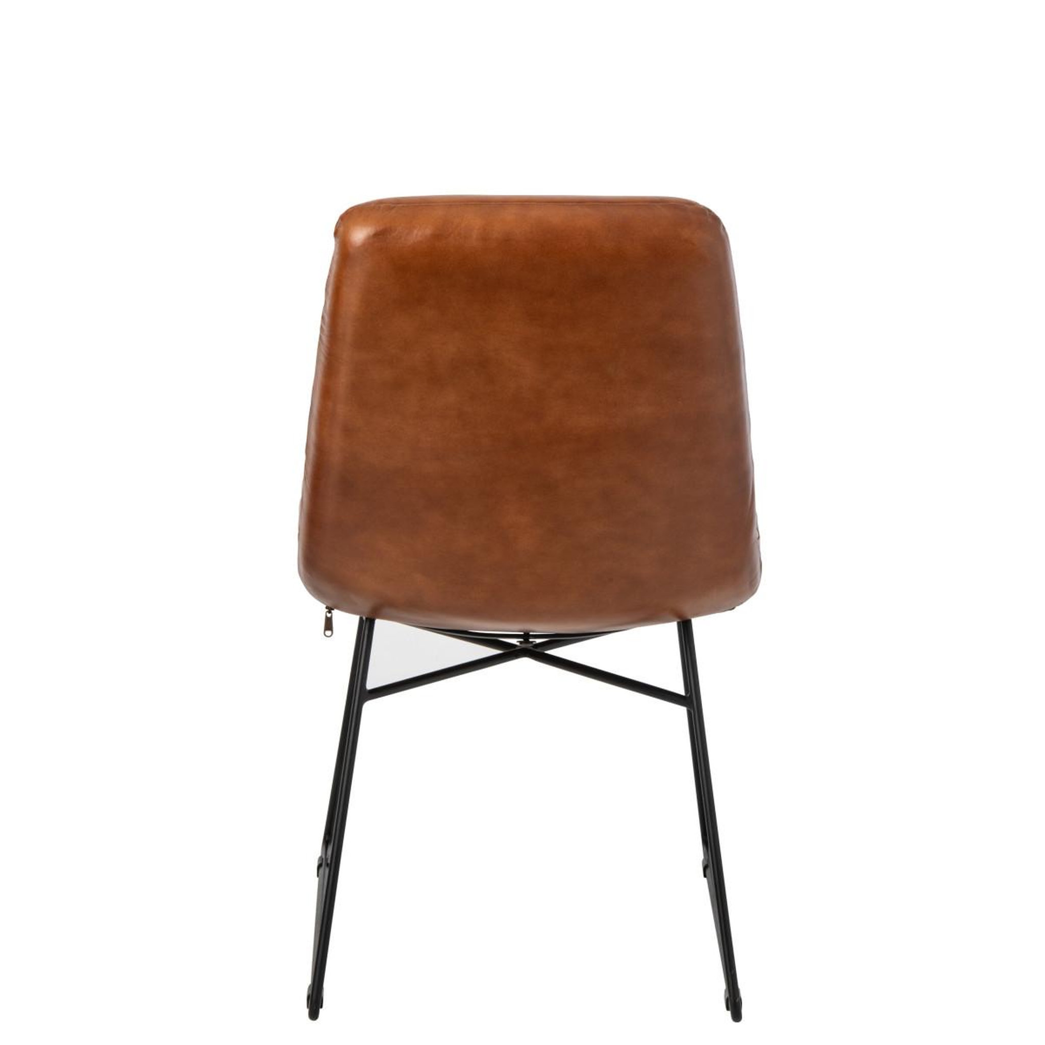 Voir la diapositive 4 : J-LINE Chaise design en cuir  austin  83cm camel