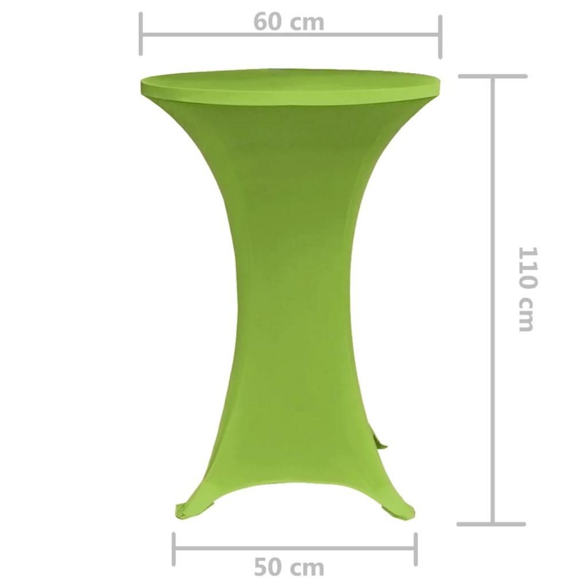 VIDAXL Housse de table extensible 2 pcs 60 cm Verte