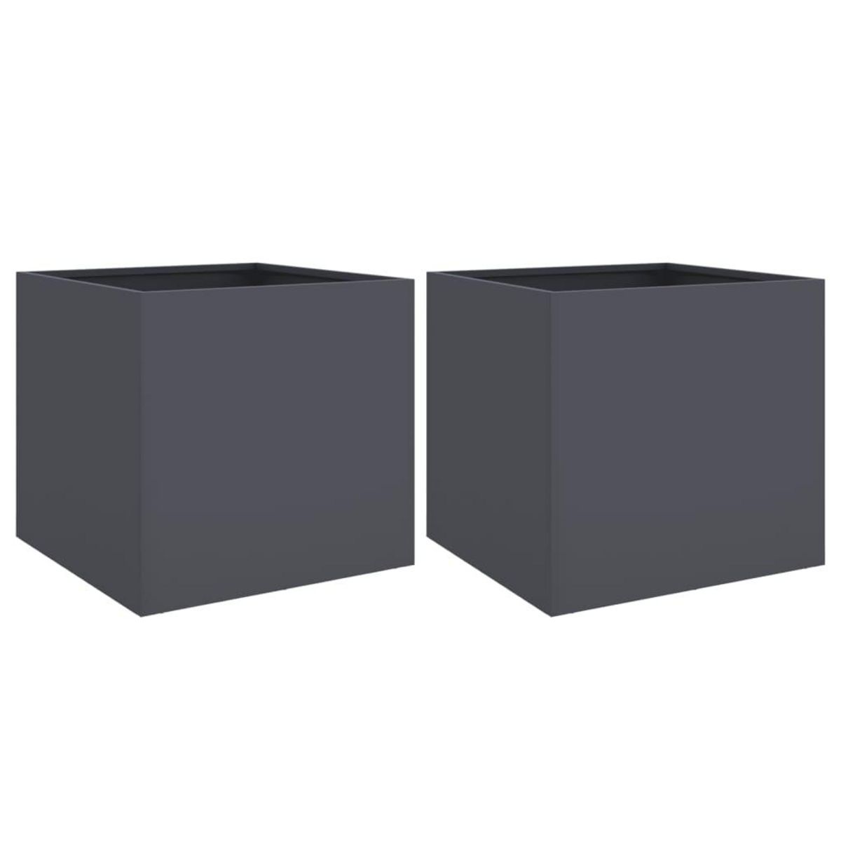 VIDAXL Jardinieres 2 pcs anthracite 49x47x46 cm acier