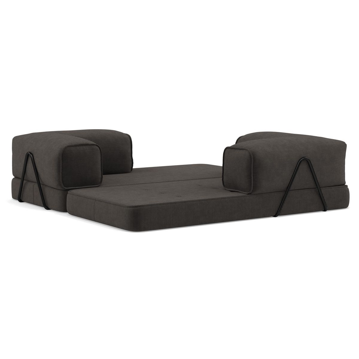 LISA DESIGN Poppy - canapé 3 places convertible en velours côtelé