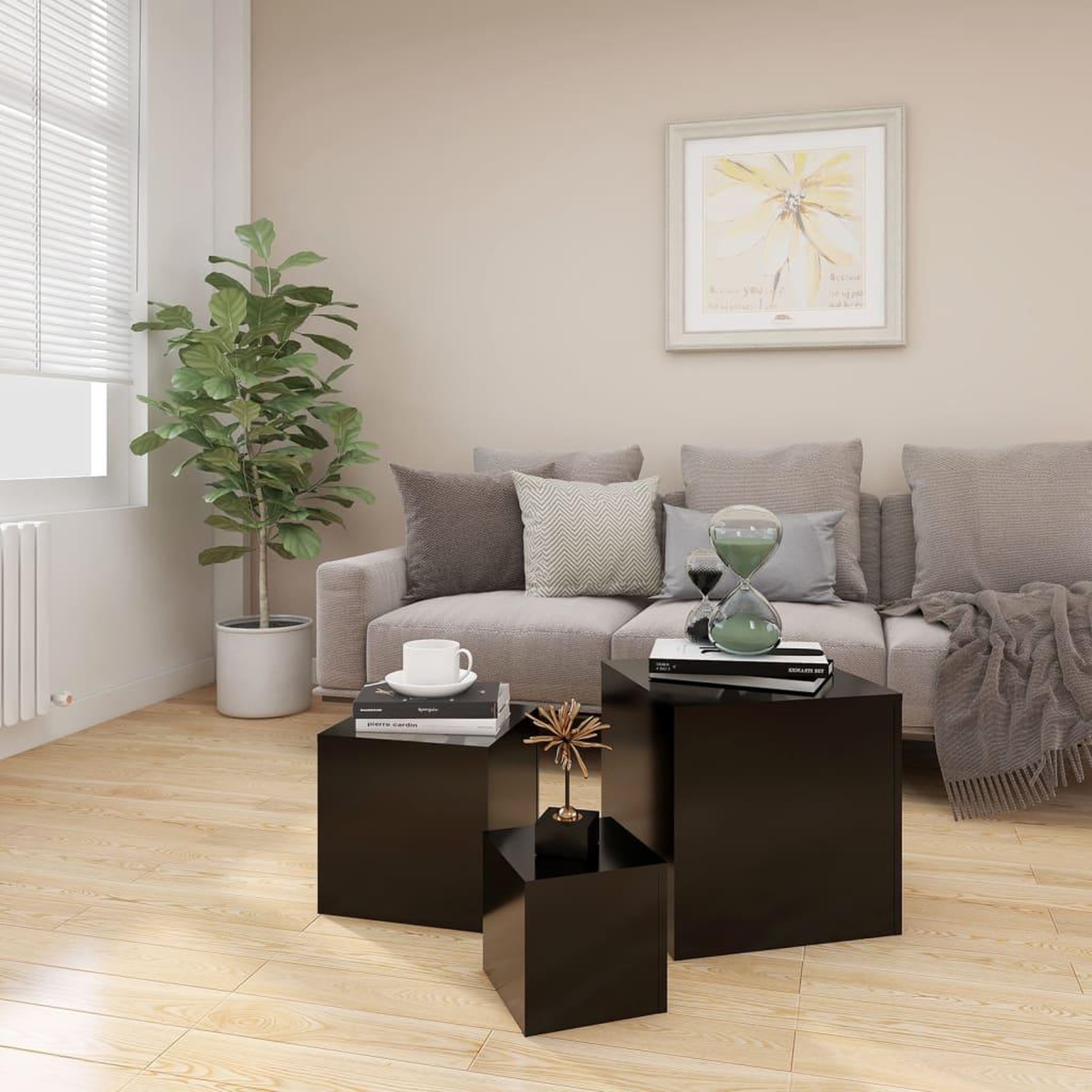 Voir la diapositive 5 : VIDAXL Tables d'appoint 3 pcs Noir Bois d'ingenierie