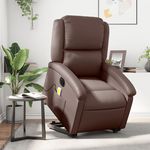 VIDAXL Fauteuil inclinable de massage electrique marron similicuir