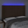 Voir la diapositive 4 : VIDAXL Tete de lit a LED Marron fonce 147x16x118/128 cm Tissu