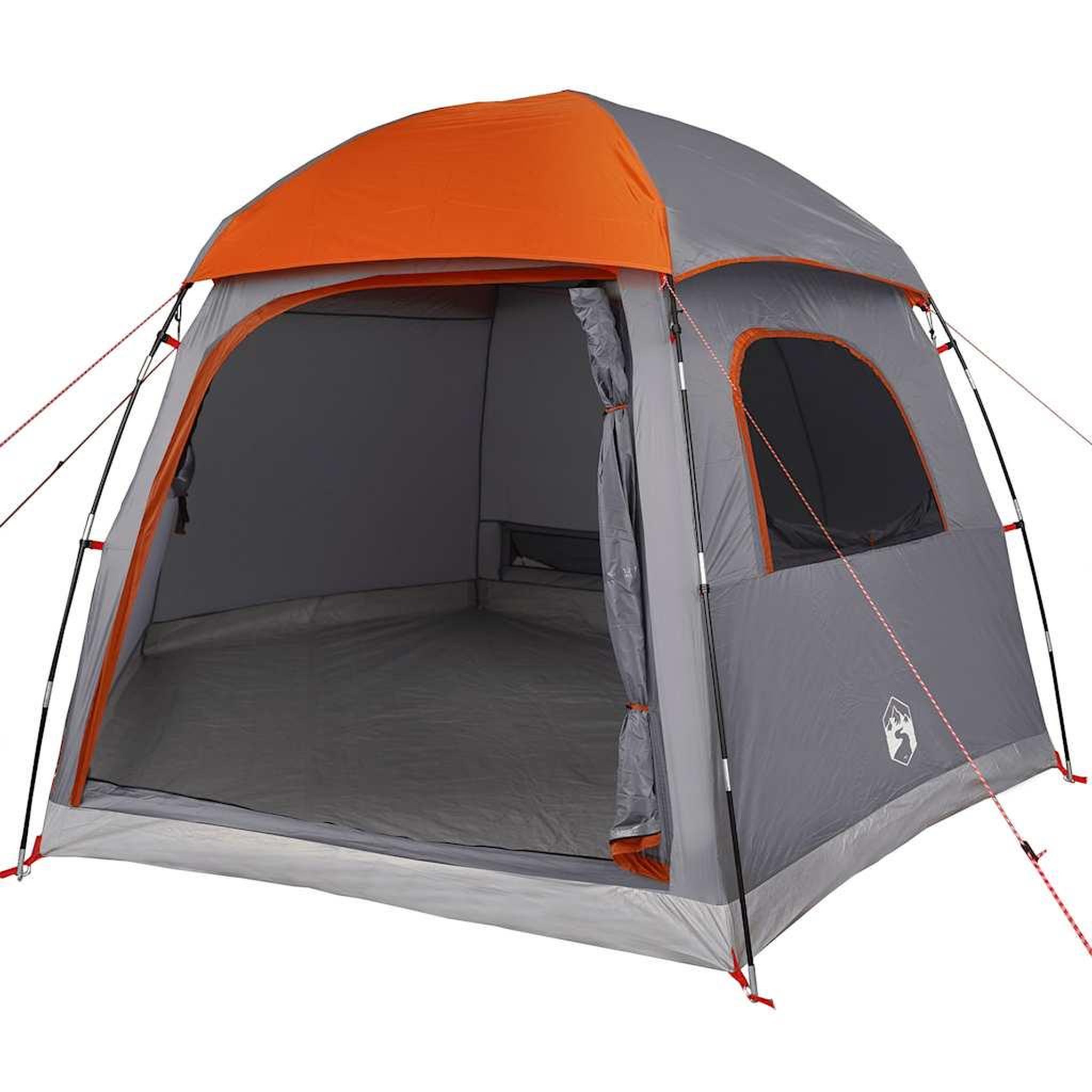Voir la diapositive 3 : VIDAXL Tente de familiale igloo 6 personnes gris orange impermeable