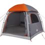 Voir la diapositive 3 : VIDAXL Tente de familiale igloo 6 personnes gris orange impermeable