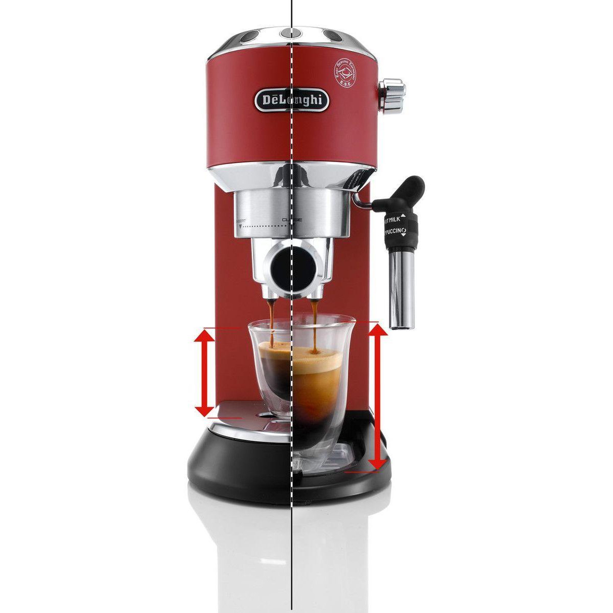Voir la diapositive 2 : DELONGHI Machine à expresso ec695.r dedica rouge