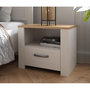 Voir la diapositive 2 : MARKET24 Chevet 1 tiroir et 1 niche - BOHOL - Chene / Blanc - L61,6 x P42 x H52 cm