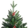 Voir la diapositive 4 : VIDAXL Sapin de Noël artificiel a charnieres avec baies rouges 150 cm