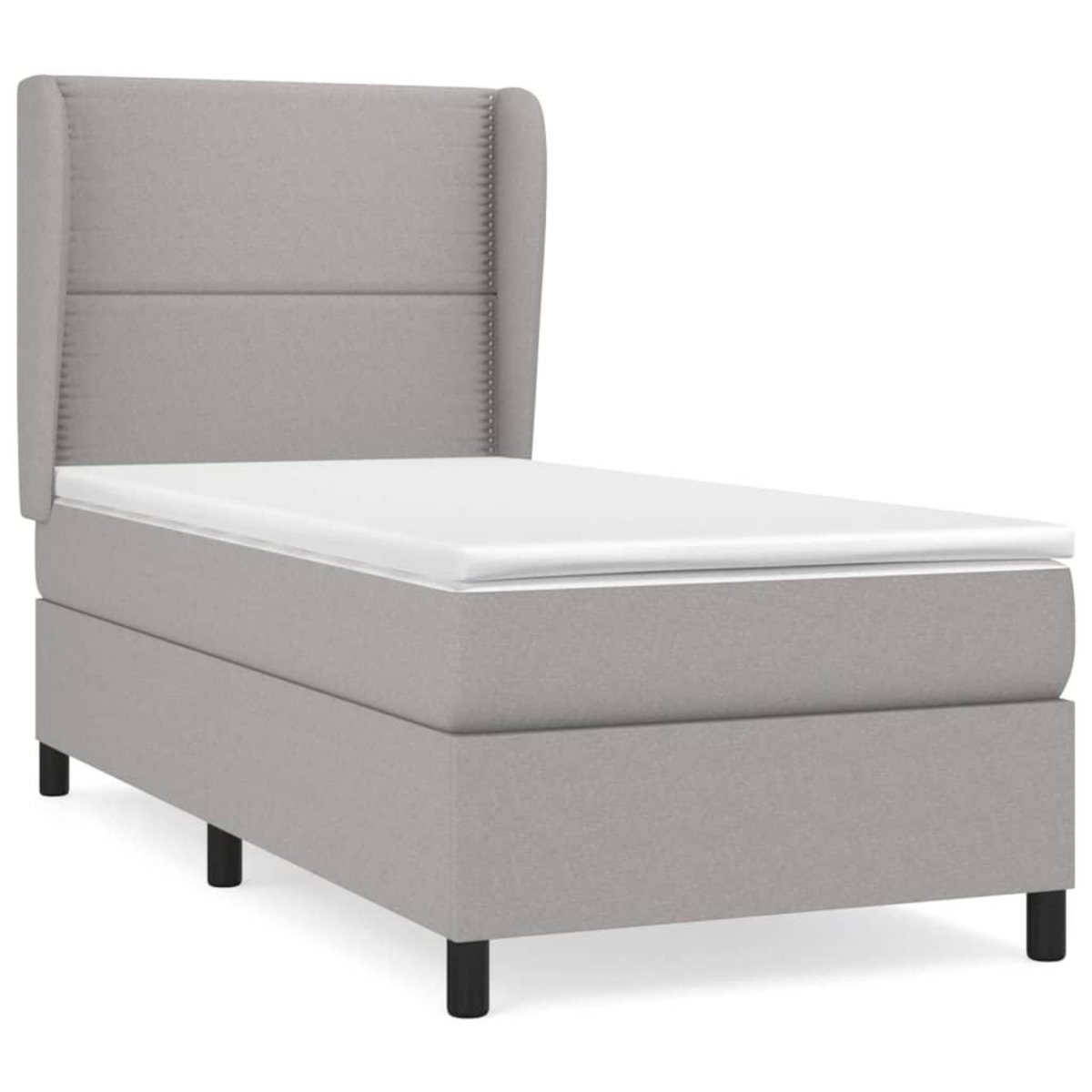 VIDAXL Sommier a lattes de lit avec matelas Gris clair 80x200 cm Tissu