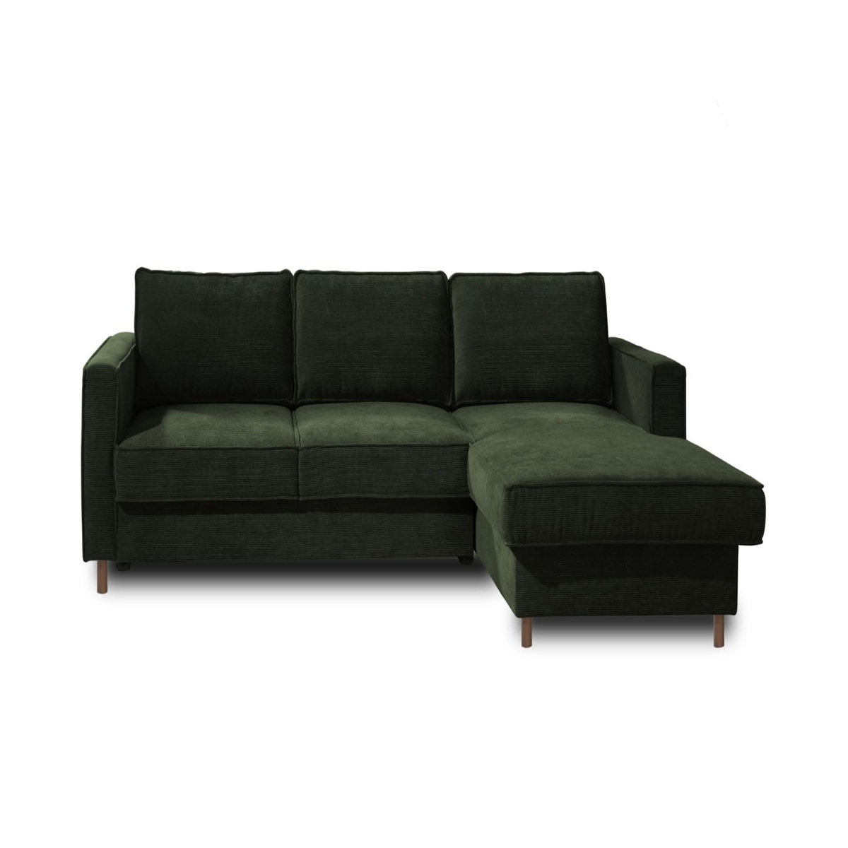 LISA DESIGN Jake - canapé d'angle droit - convertible avec coffre - 4 places - en velours côtelé