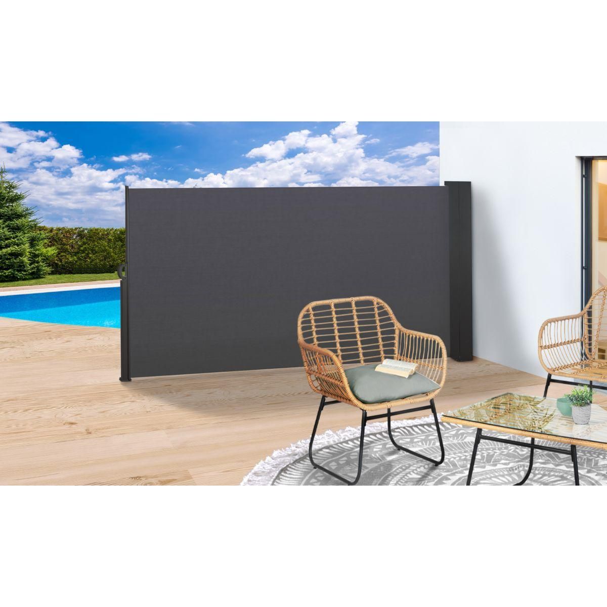 Inkazen Paravent rétractable 1,8 x 4 m anthracite