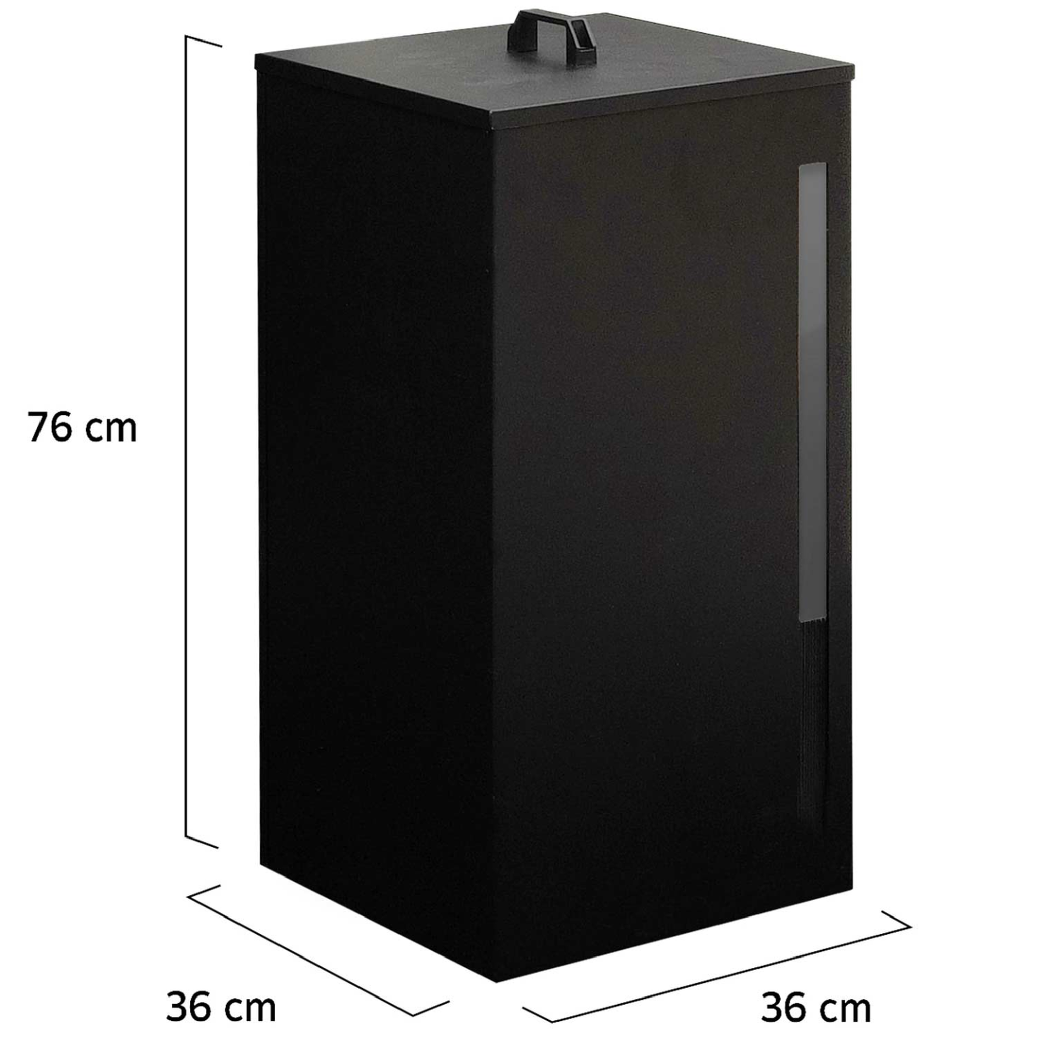 Voir la diapositive 5 : ID MARKET Réservoir à granulés 45 kg noir rangement à pellets 36 x 36 x 76 cm