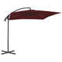 Voir la diapositive 3 : VIDAXL Parasol de jardin en porte-a-faux mat en acier rouge bordeaux