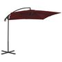 Voir la diapositive 3 : VIDAXL Parasol de jardin en porte-a-faux mat en acier rouge bordeaux