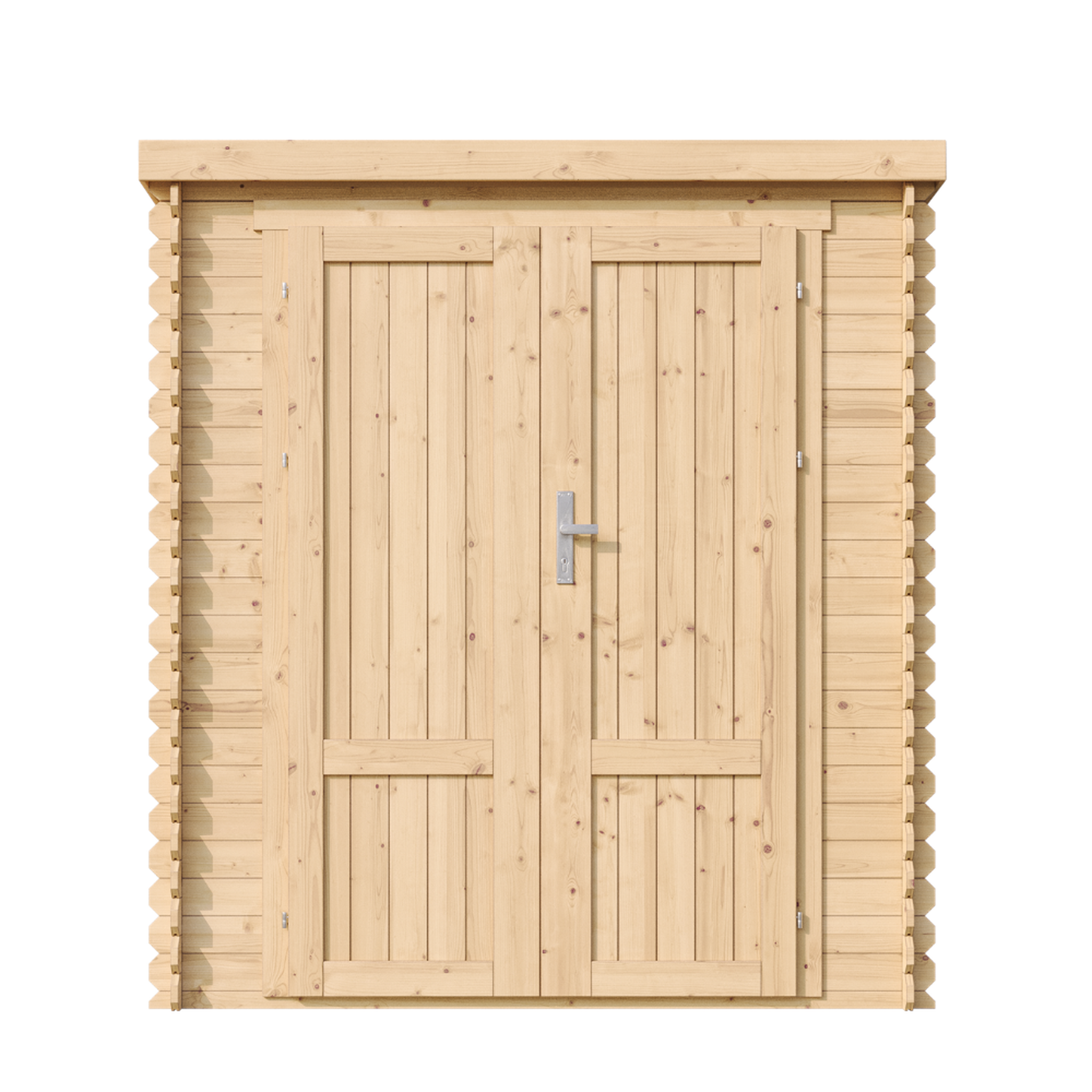 TIMBELA Abri De Jardin En Bois 3,53 m², Sol Imprégné, Portes À Panneaux M309F1+M309G