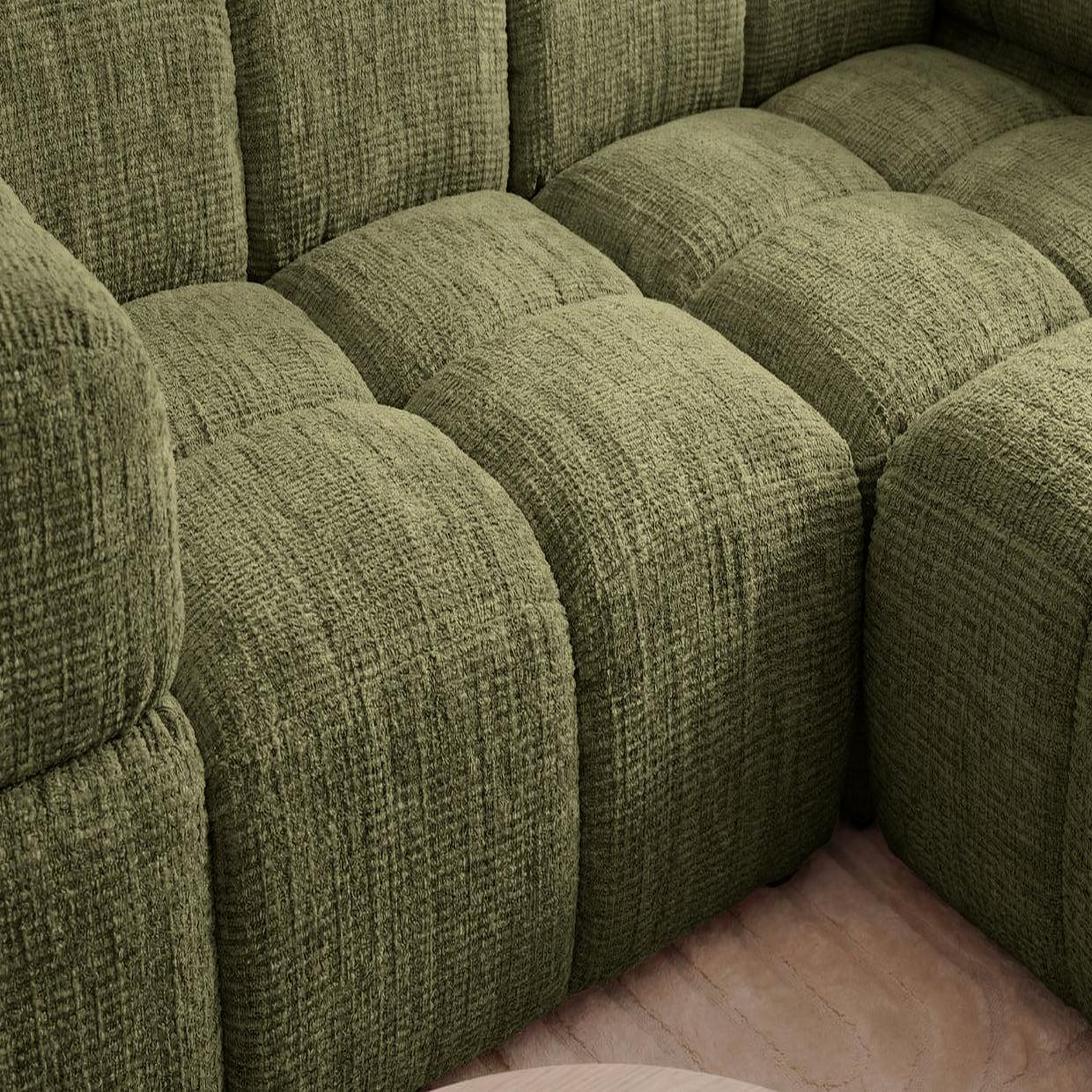 Voir la diapositive 5 : CASANOVA PARIS Gustave - canapé d'angle tissu chenille 4 places