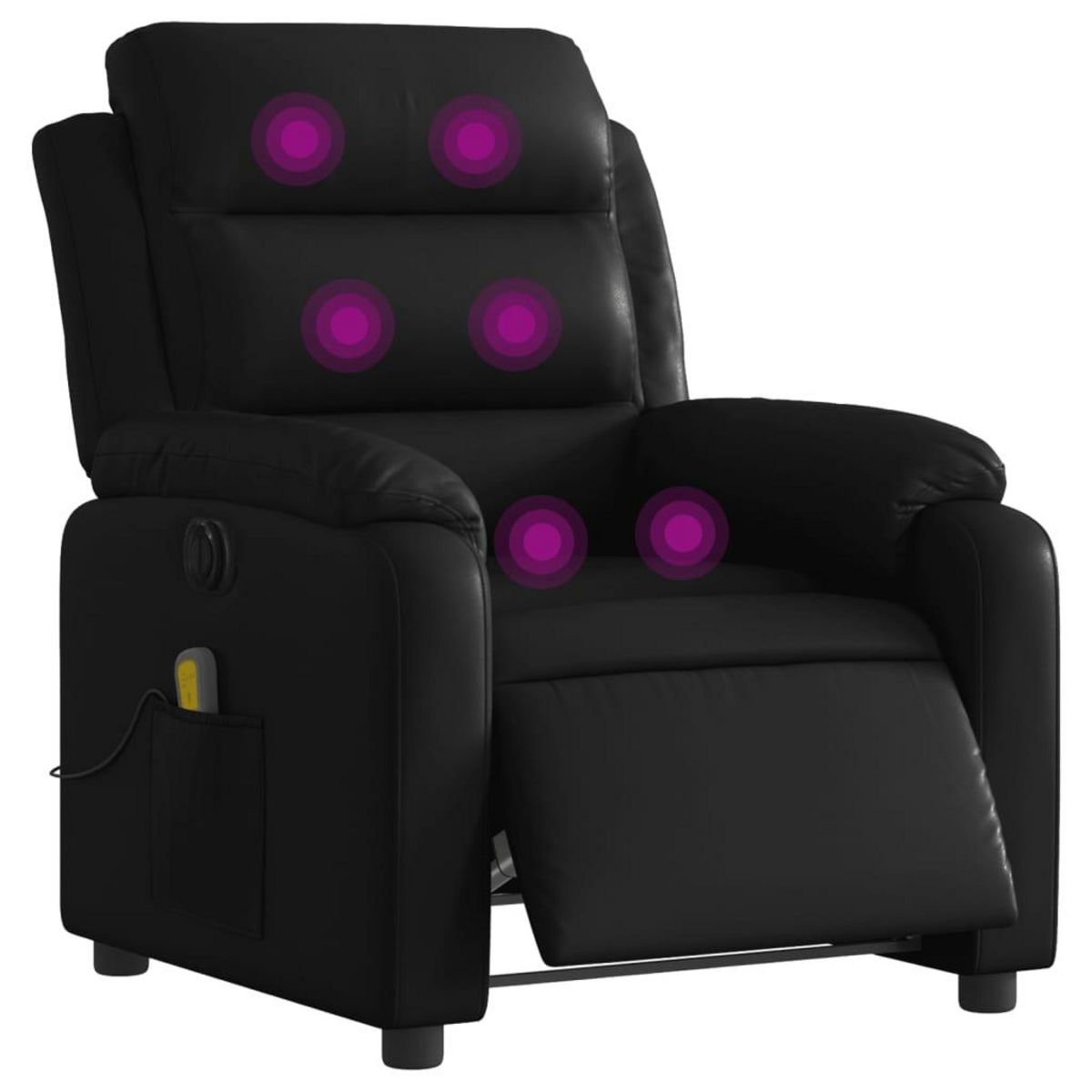 VIDAXL Fauteuil de massage inclinable electrique noir similicuir
