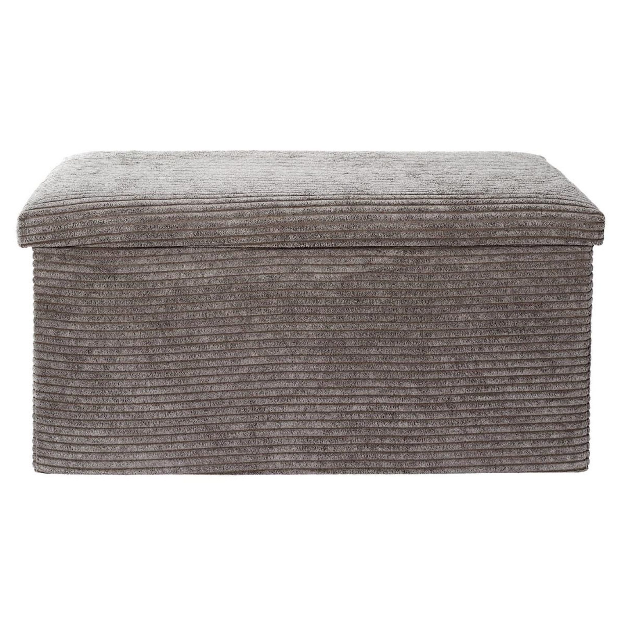 Voir la diapositive 2 : The Home Deco Factory Banc coffre pliable côtelé  scott  76cm taupe