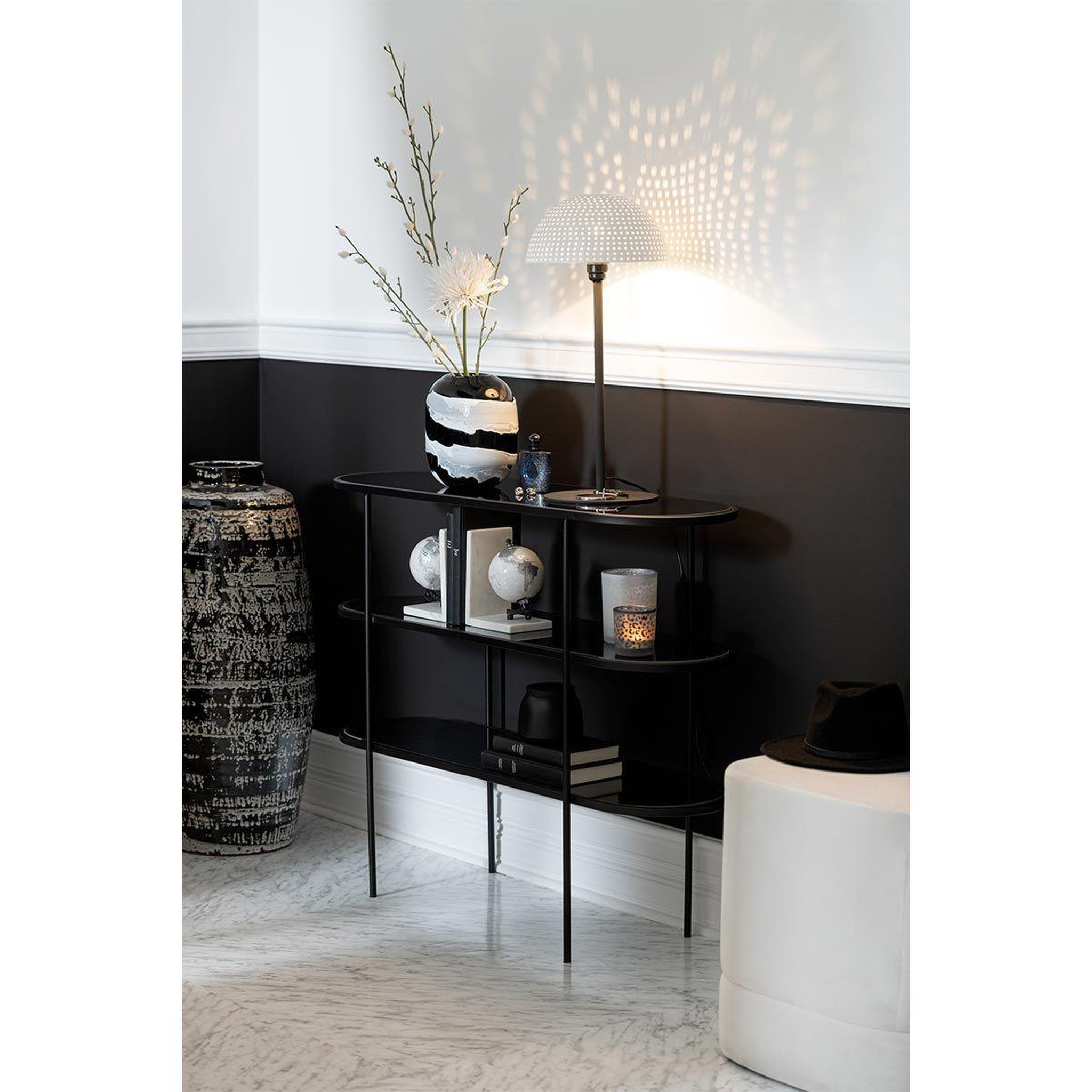Voir la diapositive 5 : J-LINE Étagère 3 niveaux design  juto  100cm noir