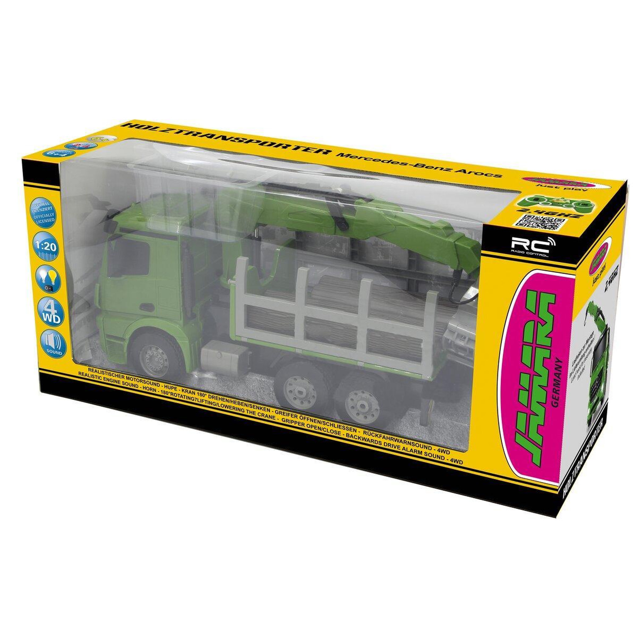 Voir la diapositive 2 : Jamara Camion à transport du bois Mercedes-Benz Arocs 1:20 2,4GHz