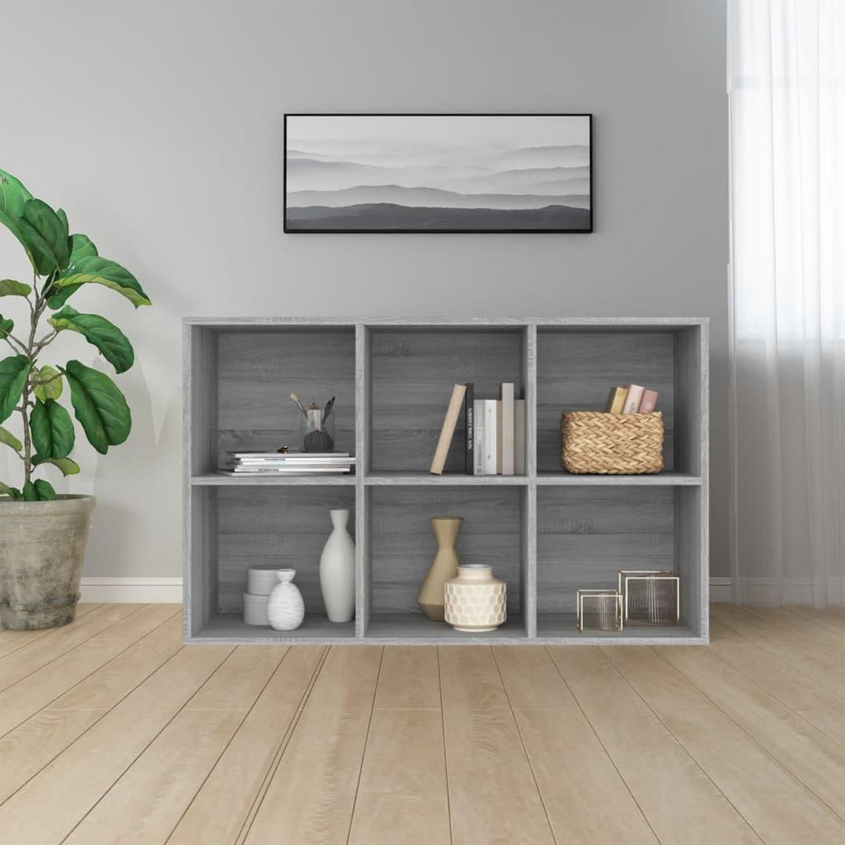 VIDAXL Bibliotheque/Buffet Sonoma gris 66x30x98 cm Bois d'ingenierie
