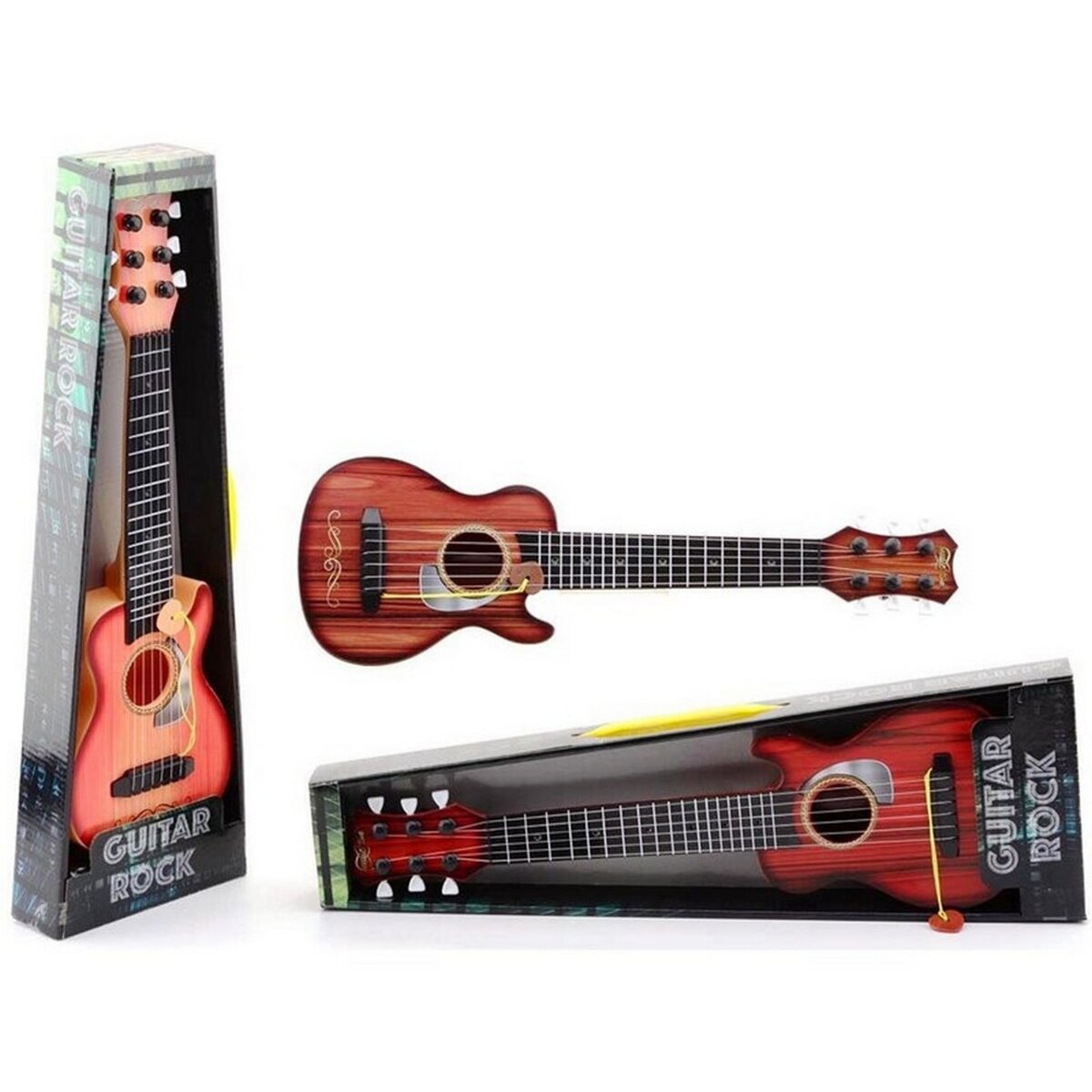 Guitare acoustique folk 45 cm, 6 cordes métalliques, enfant jouet pas cher  