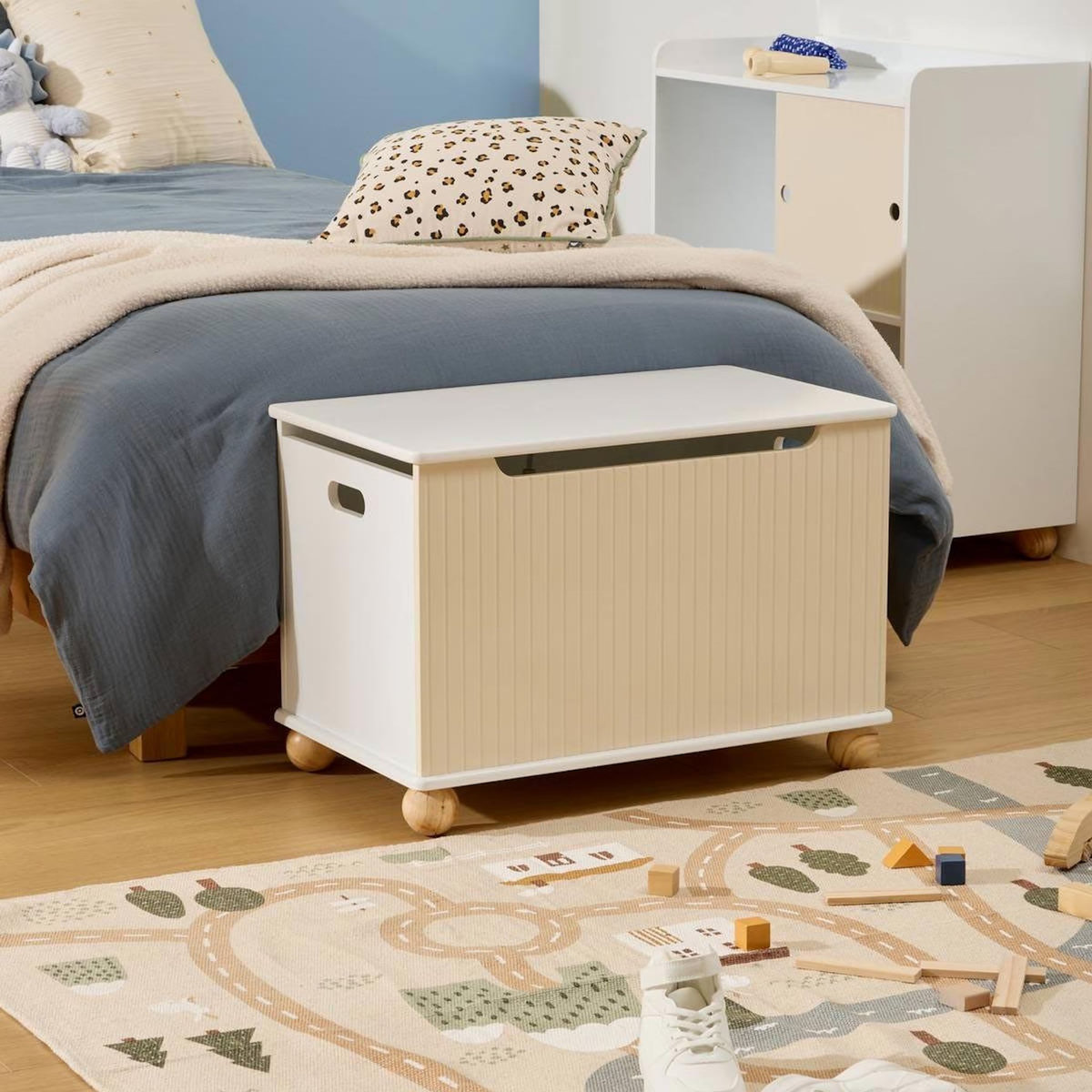 Atmosphera Kids Coffre à Jouets Enfant  Bouli  60cm Beige
