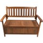 Voir la diapositive 3 : Habitat et Jardin Banc de jardin 2 places avec coffre  Manille  - Mapel en Bois - Marron