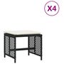 Voir la diapositive 2 : VIDAXL Tabourets de jardin et coussins lot de 4 noir 41x41x36 cm rotin