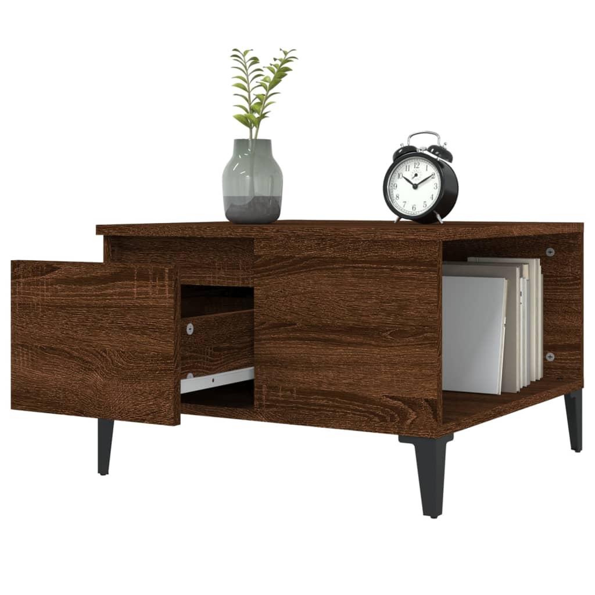 Voir la diapositive 5 : VIDAXL Table basse chene marron 55x55x36,5 cm bois d'ingenierie