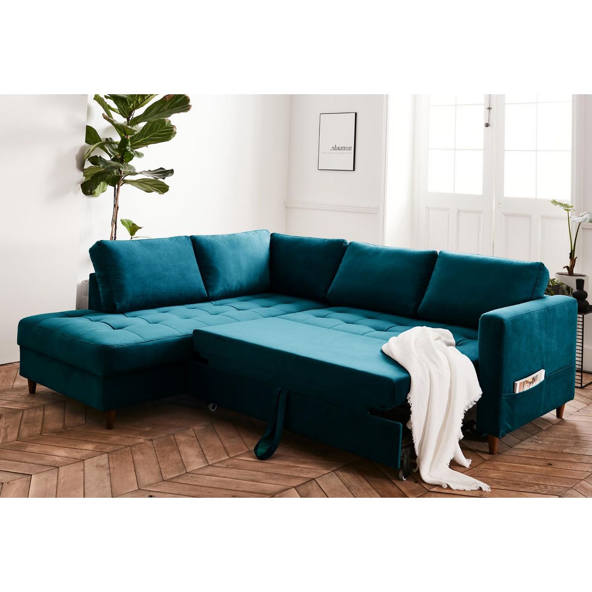 LISA DESIGN Anna - canapé d'angle gauche - 5 places - convertible - en velours