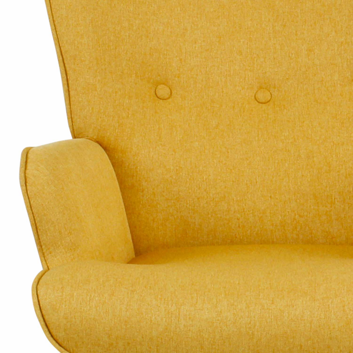 ID MARKET Fauteuil scandinave IVAR en tissu jaune