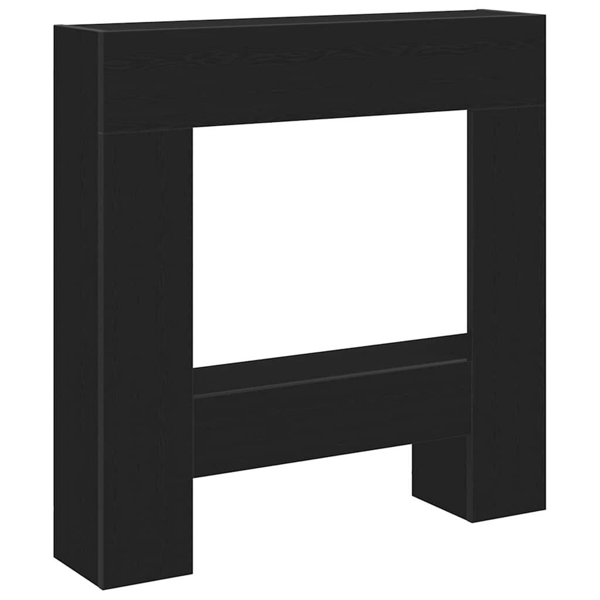Voir la diapositive 2 : VIDAXL Cadre de cheminee chene noir 81x18x82 cm bois d'ingenierie