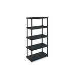 iTools Etagère résine noire 5 tablettes L61xP31xH172 cm Charge 30kg par tablette ITOOLS
