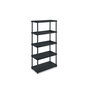 Voir la diapositive 1 : iTools Etagère résine noire 5 tablettes L61xP31xH172 cm Charge 30kg par tablette ITOOLS