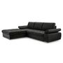 Voir la diapositive 2 : BEST MOBILIER Bianca - canapé d'angle gauche 4 places convertible avec coffre en tissu texturé