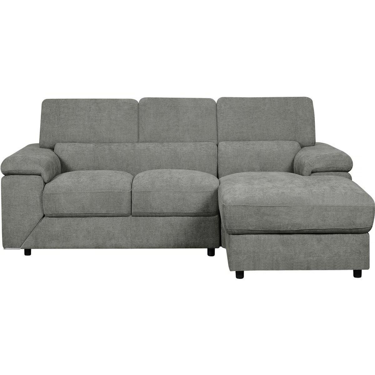 Habitat et Jardin Canapé d'angle en tissu chenille  London  - 4 places - Gris